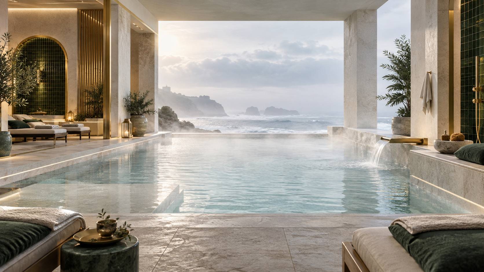 Illustration éditoriale du sujet : Hôtels avec piscine à Biarritz : où poser ses valises ?