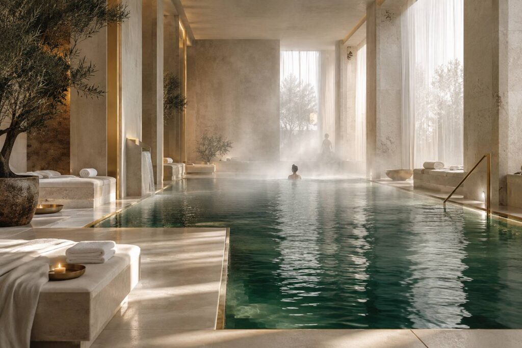 Illustration éditoriale du sujet : Thermes de Divonne-les-Bains : cures, soins et bienfaits